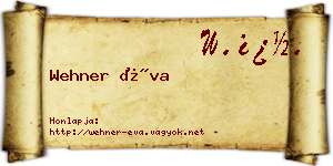 Wehner Éva névjegykártya